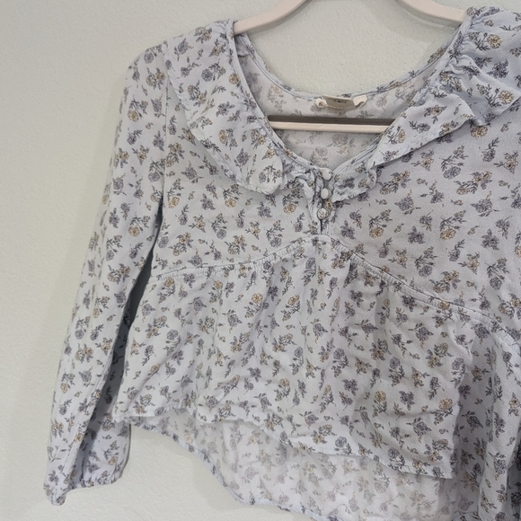 URBAN Romantics blue floral babydoll top - Picture 5 of 11